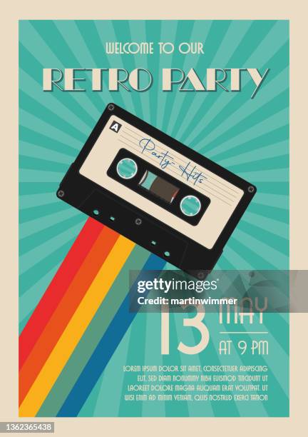 illustrations, cliparts, dessins animés et icônes de rétro affiche de fête - backgrounds for posters