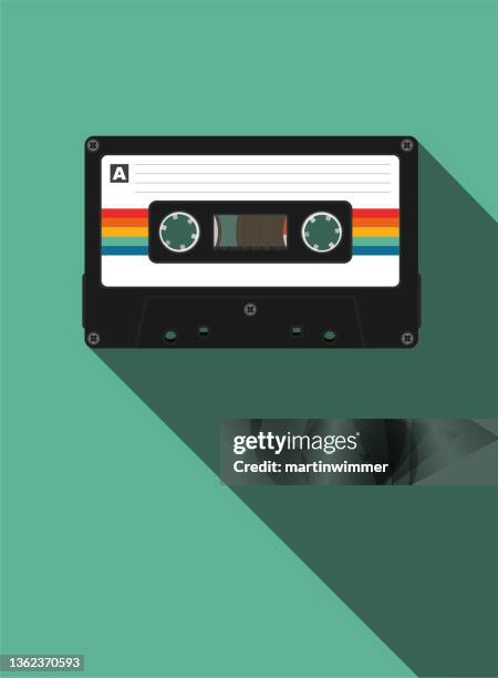 ilustrações de stock, clip art, desenhos animados e ícones de vintage retro cassette tape - cassette