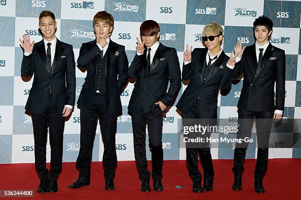 South Korean idol group MBLAQ attends the 2011 SBS Korea Pop Music Festival at Ilsan Kintex on December 29, 2011 in Gyeonggi-do, South Korea.