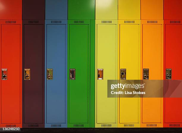 colorful lockers - locker foto e immagini stock