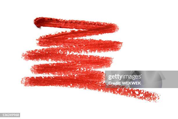 red lip liner smears - lipstick stock pictures, royalty-free photos & images