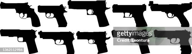 guns - pistol stock illustrations