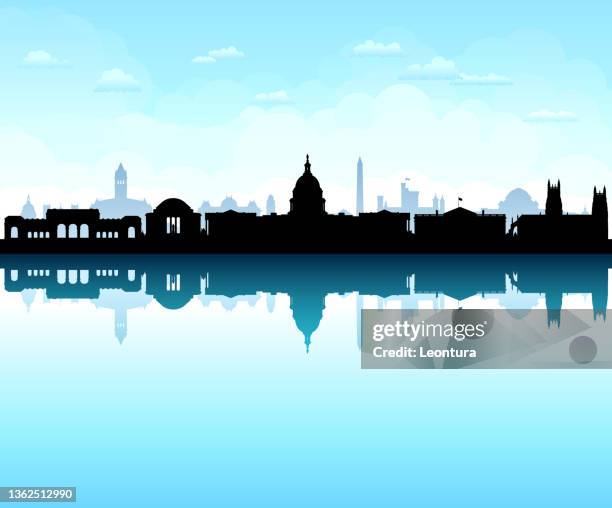 washington dc (alle gebäude sind vollständig und beweglich) - capitol building washington dc stock-grafiken, -clipart, -cartoons und -symbole