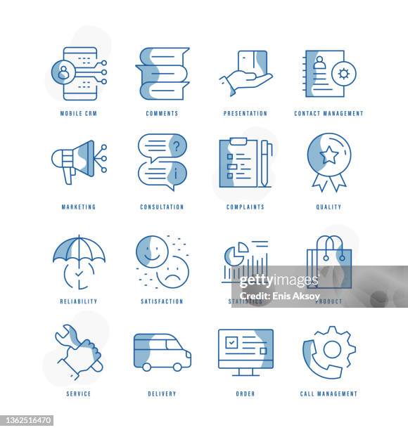 customer relationship icons - customer engagement stock illustrations