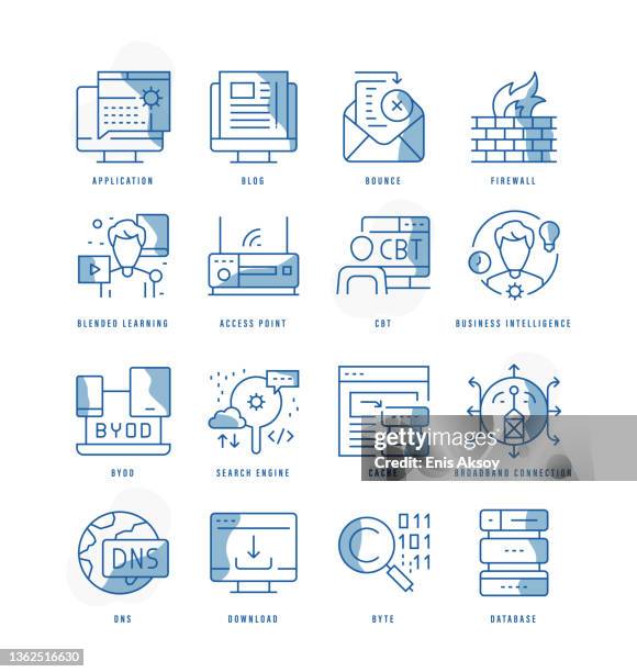 information technology icons - captcha stock illustrations