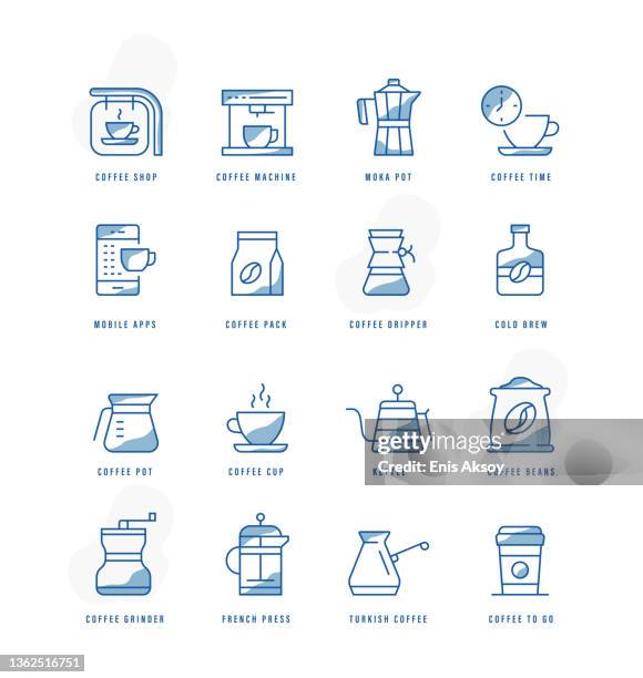 coffee icons - espresso shot stock illustrations