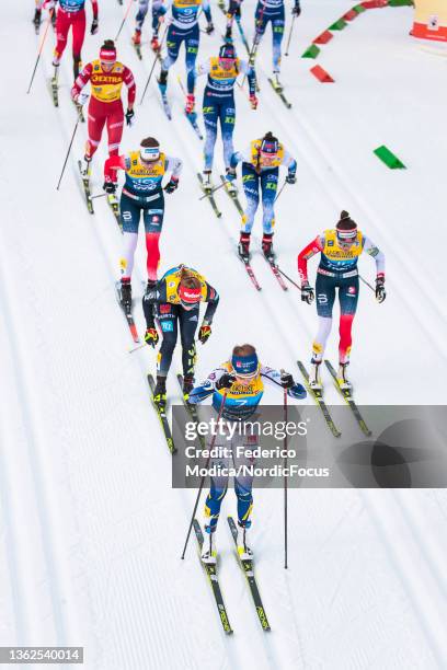 Ebba Andersson of Sweden, Katharina Hennig of Germany, Heidi Weng of Norway, Charlotte Kalla of Sweden, Jessie Diggins of Usa, Krista Parmakoski of...