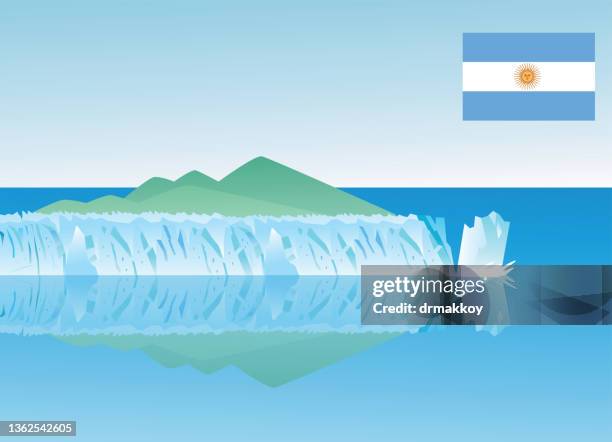 los glaciares national park - glacier national park snow stock illustrations