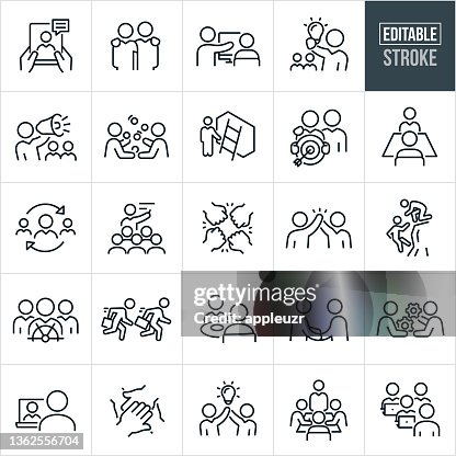 Business Mentoring Thin Line Icons - Editable Stroke Business Mentoring Thin Line Icons - Editable Stroke
