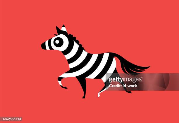 illustrations, cliparts, dessins animés et icônes de symbole de jogging zèbre - safari animals stock