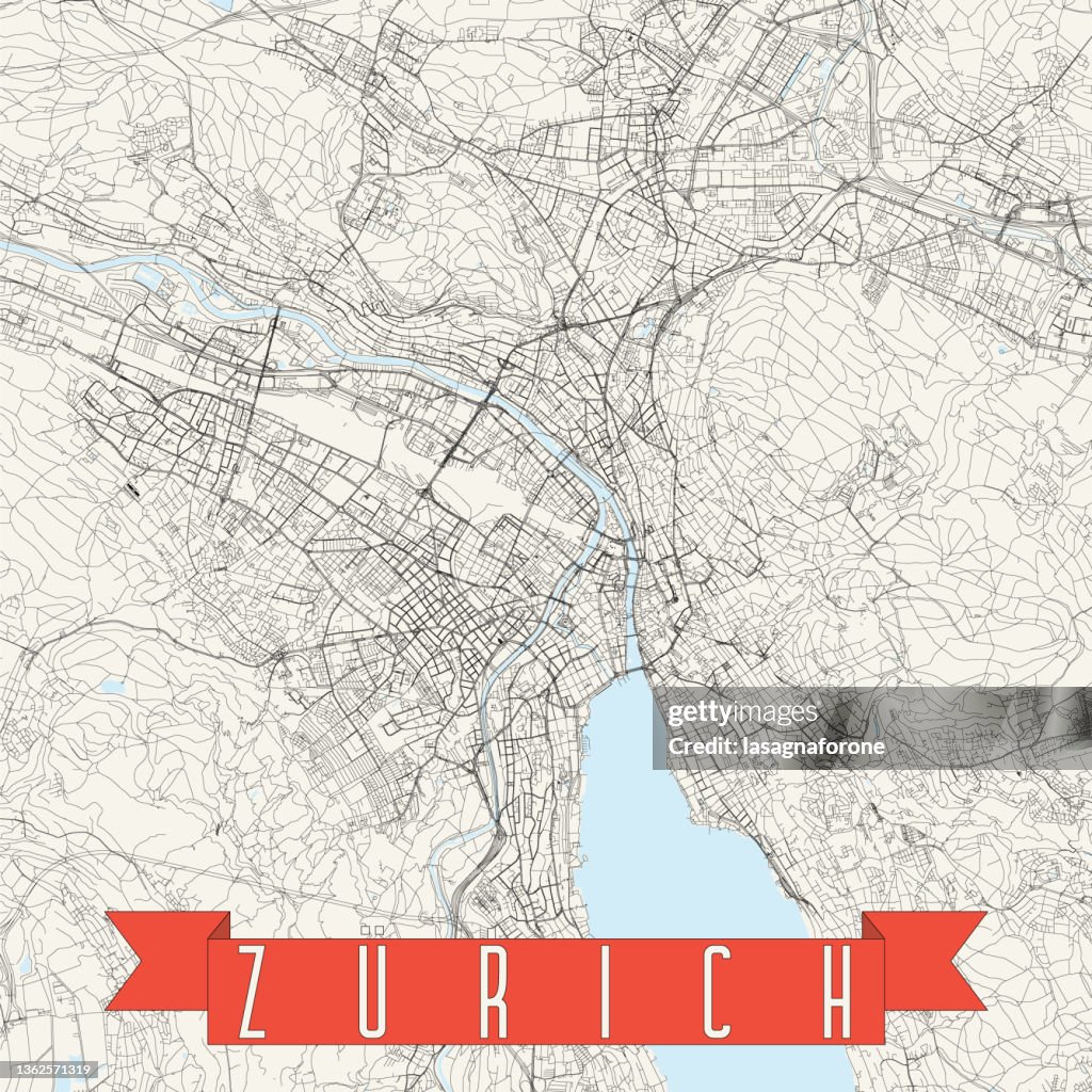 Zürich, Schweiz Vektorkarte