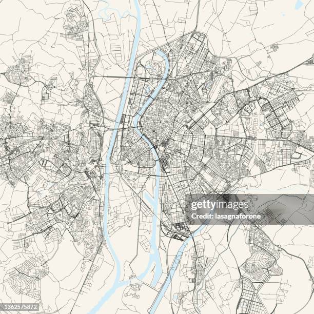 seville, spain vector map - plaza de espana seville stock illustrations