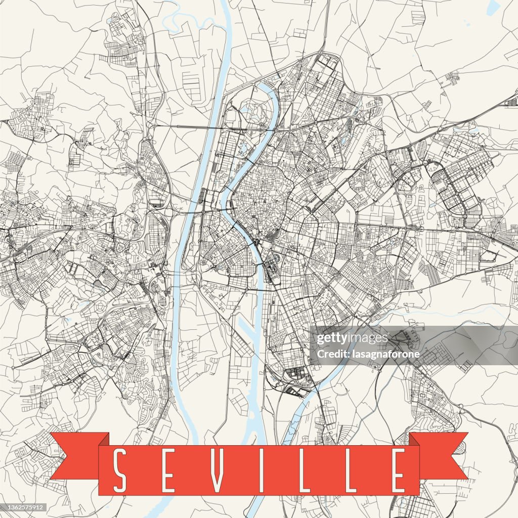 Seville, Spain Vector Map