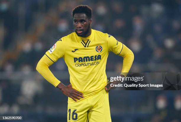 Boulaye Dia of Villarreal CF looks on during the La Liga Santander match between Villarreal CF and Levante UD at Estadio de la Ceramica on January,...