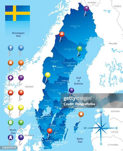 map of sweden - västra götaland county stock illustrations