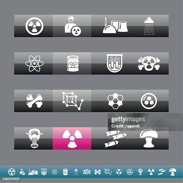 nuclear icons | grey and pink - nuclear explosion icon stock illustrations