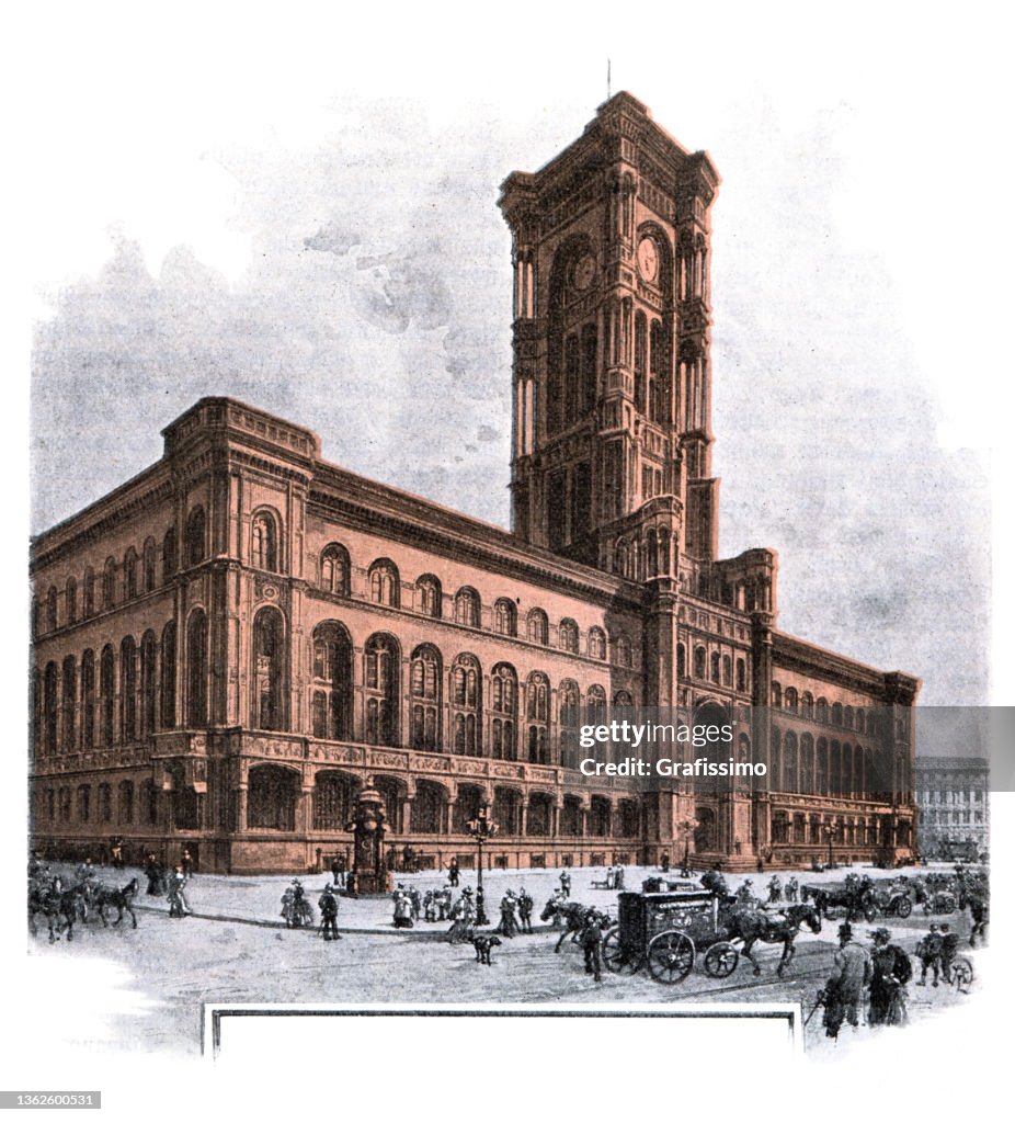 Townhall Berlin building drawing 1896