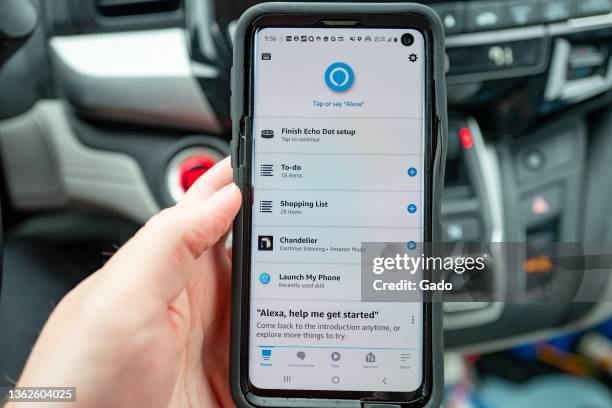 Close-up of a smartphone display showing the Amazon Alexa app, Lafayette, California, December 5, 2021. Photo courtesy Tech Trends.