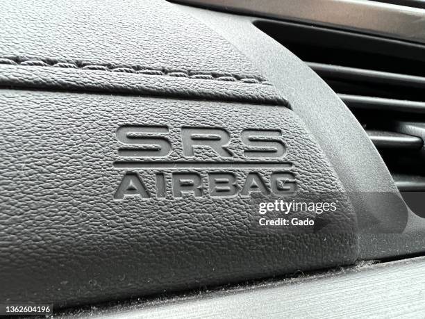 Text reading SRS Airbag on the dashboard of an automobile, Lafayette, California, December 29, 2021. Photo courtesy Tech Trends.
