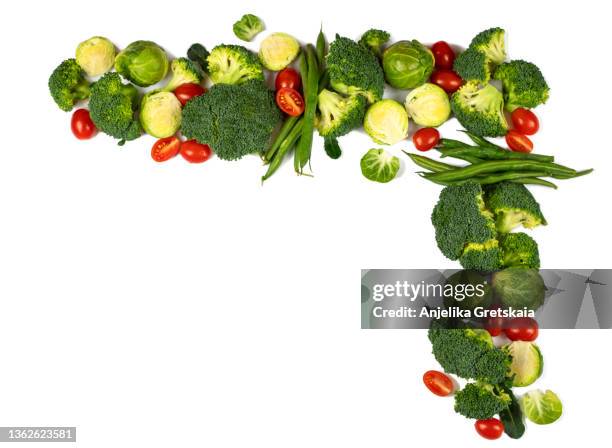 fresh vegetables for cooking on wooden background. healthy ingredients. - green bean stock pictures, royalty-free photos & images