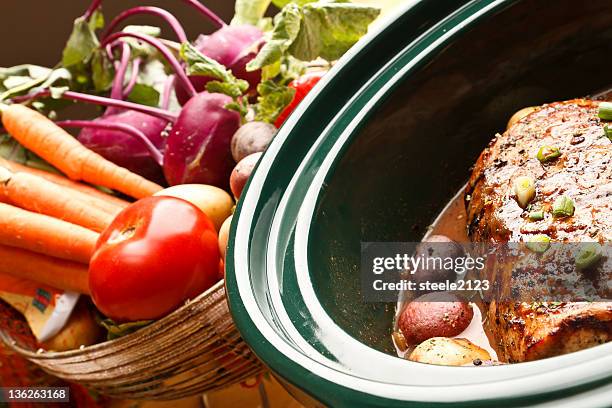 delicious looking dinner - crock pot stock pictures, royalty-free photos & images