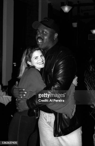 Frankie Knuckles and Ann Curless of Expose attend a party DJ Frankie Knuckles, known as The Godfather of House Music, on November 10, 1991 in New...
