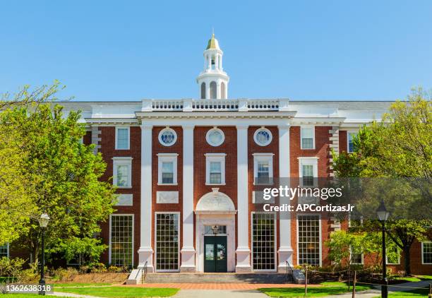 the baker library - bloomberg center - harvard business school, harvard university - harvard university stock pictures, royalty-free photos & images