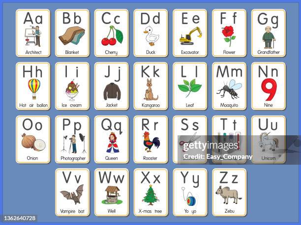 Vector Illustration Of The Alphabet Flash Card Az Uppercase Or Lowercase  Letters For Beginners Abc High-Res Vector Graphic - Getty Images