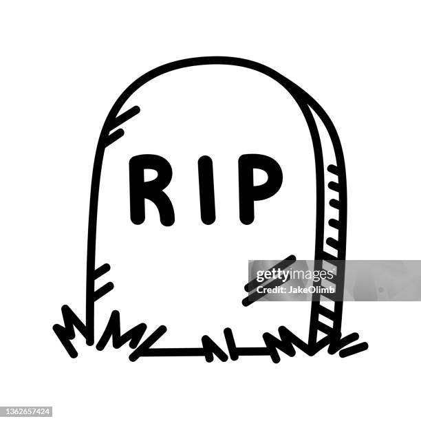 gravestone doodle 5 - rest in peace stock illustrations