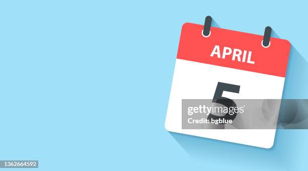 april 5 - daily calendar icon in flat design style - april 5 stock illustrations