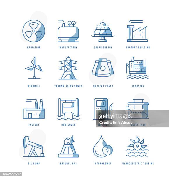 industry icons - 水力發電 幅插畫檔、美工圖案、卡通及圖標