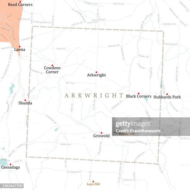 66 Cassadaga Stock Photos High Res - Ny Chautauqua Arkwright Vector Road Map