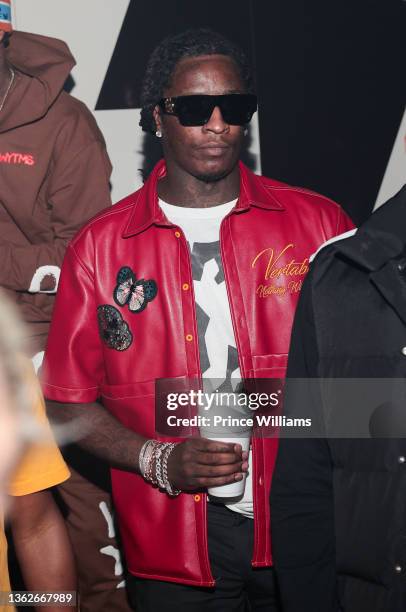 Rapper Young Thug attends 1st Party of The Year at Gold Room on January 1, 2022 in Atlanta, Georgia.