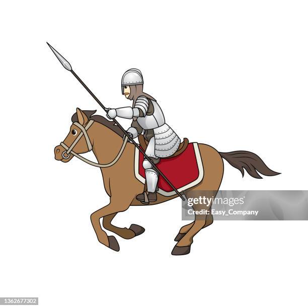 color vector illustration of children's activity coloring book pages with pictures of character cavalry. - jockey isolated stock illustrations