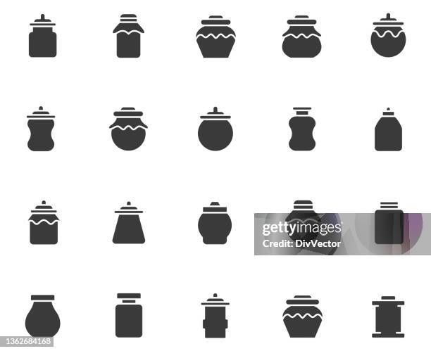 jar vector set - making jam stock illustrations