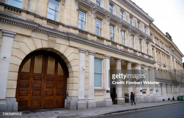 General view of Bristol Crown Court, on January 04, 2022 in Bristol, England. The four, Milo Ponsford, Sage Willoughby, Jake Skuse and Rhian Graham,...