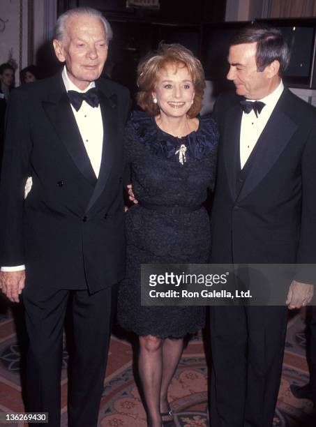Newscaster David Brinkley, TV journalist Barbara Walters and TV journalist Sam Donaldson attend the Museum of Television & Radio Honors David...