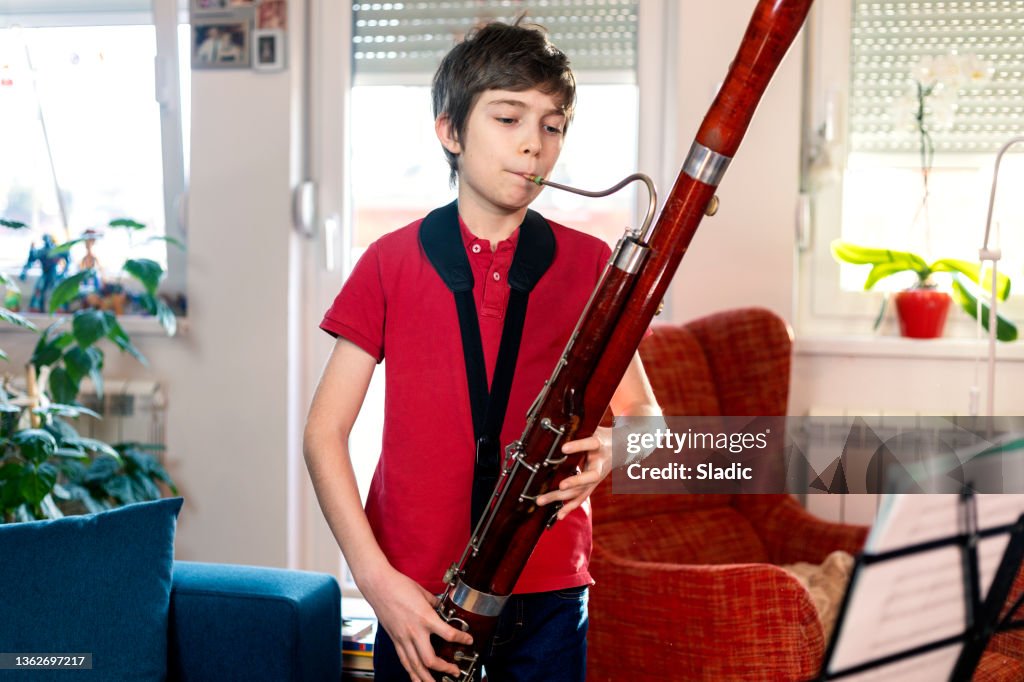 Playing bassoon