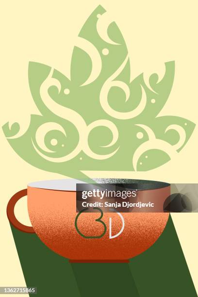 cbd tea - fiber supplement stock illustrations