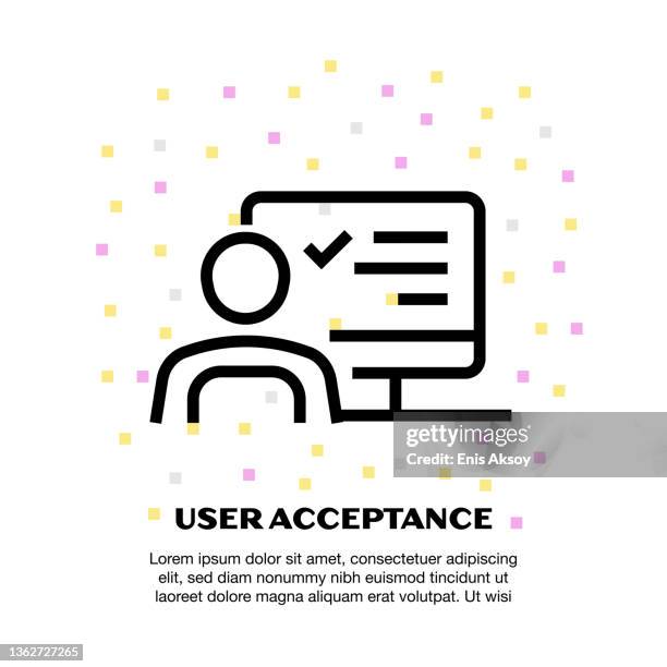 stockillustraties, clipart, cartoons en iconen met user acceptance icon - login