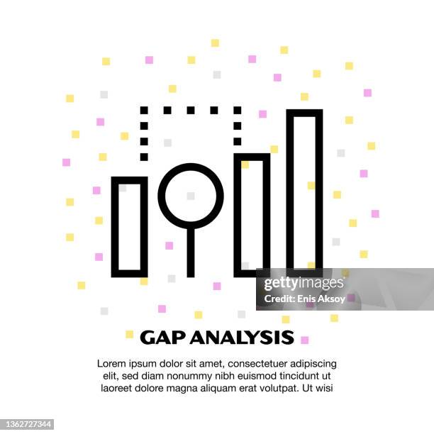 stockillustraties, clipart, cartoons en iconen met gap analysis icon - kloof