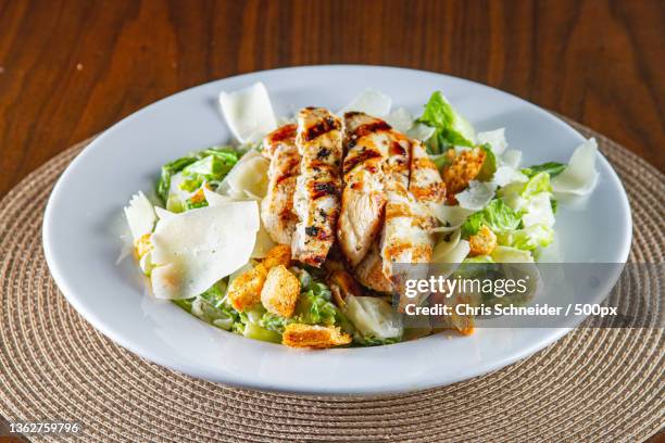 american food,high angle view of food in plate on table,massachusetts,united states,usa - chicken salad stock pictures, royalty-free photos & images