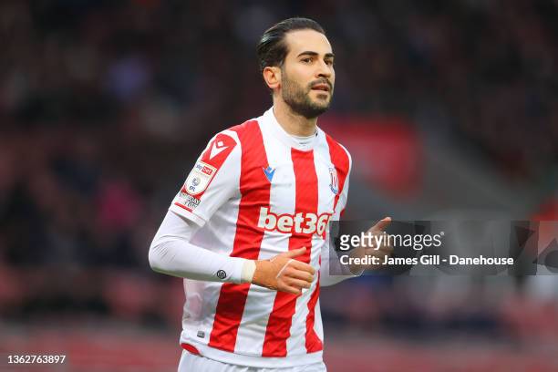 Mario Vrancic of Stoke City looks on during the Sky Bet Championship match between Stoke City and Preston North End at Bet365 Stadium on January 03,...