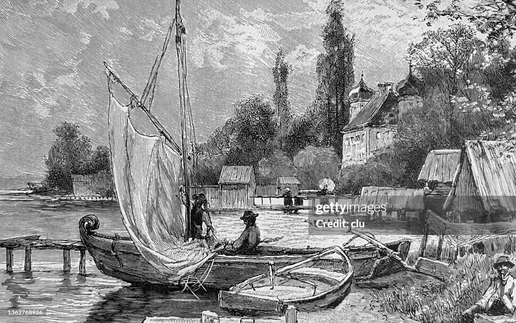 Starnberger See, Castle Ammerland, harbor