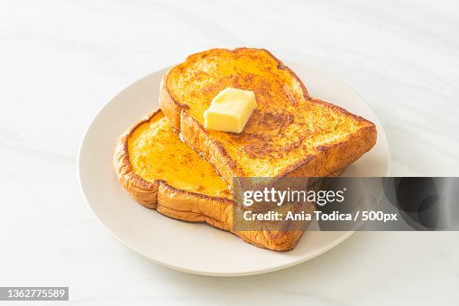 French toasted with butter and honey French toasted with butter and honey