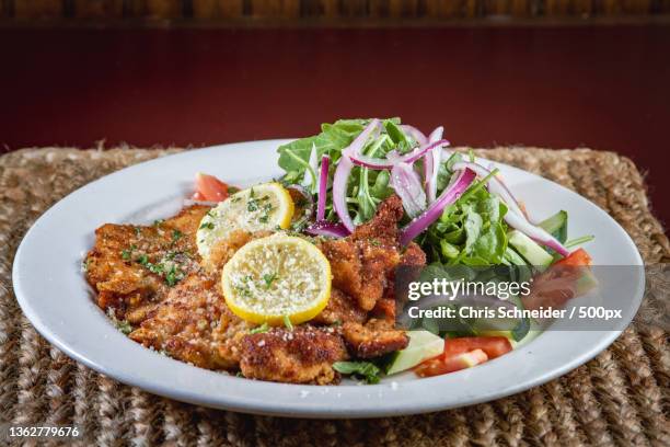 italian food,close-up of food in plate on table,rhode island,united states,usa - cutlet stock pictures, royalty-free photos & images