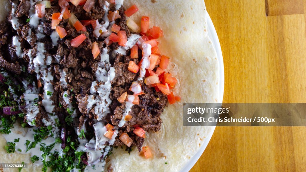 Mediterranean Food,Directly above shot of food in bowl on table,Massachusetts,United States,USA