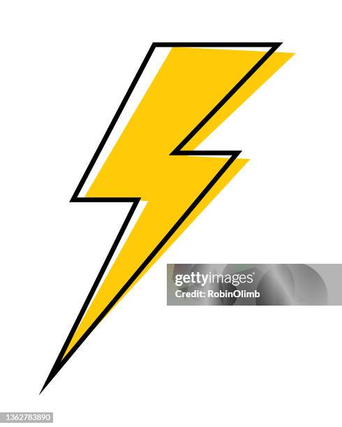 illustrazioni stock, clip art, cartoni animati e icone di tendenza di icona del fulmine d'oro - temporale