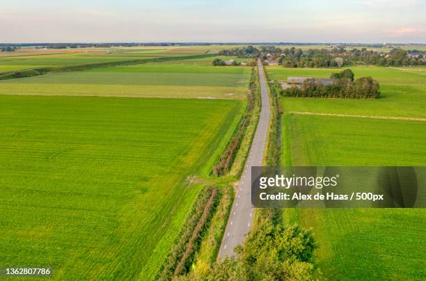 the long road wijzendweg to sint maarten,netherlands - luchtfoto ストックフォトと画像