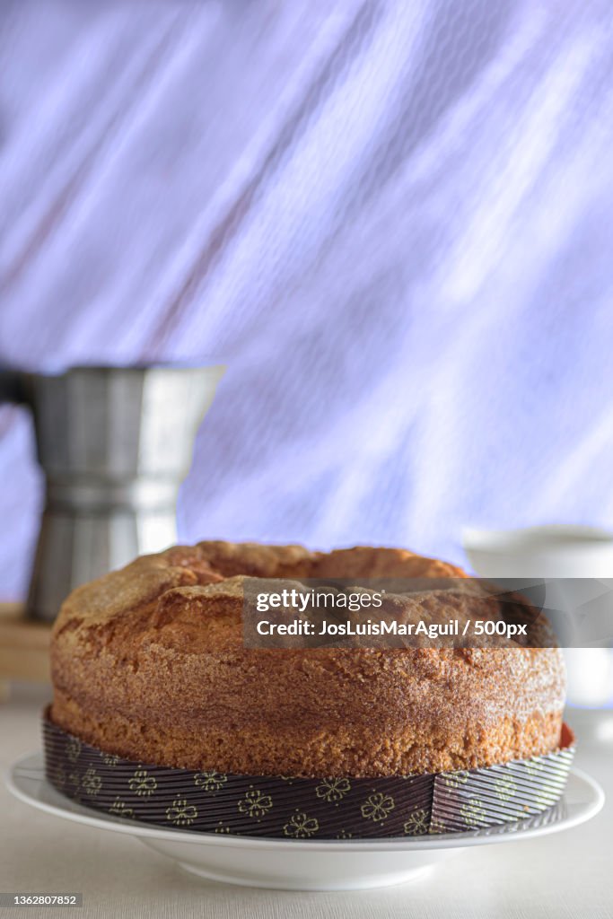 Close-up of bread in plate on table